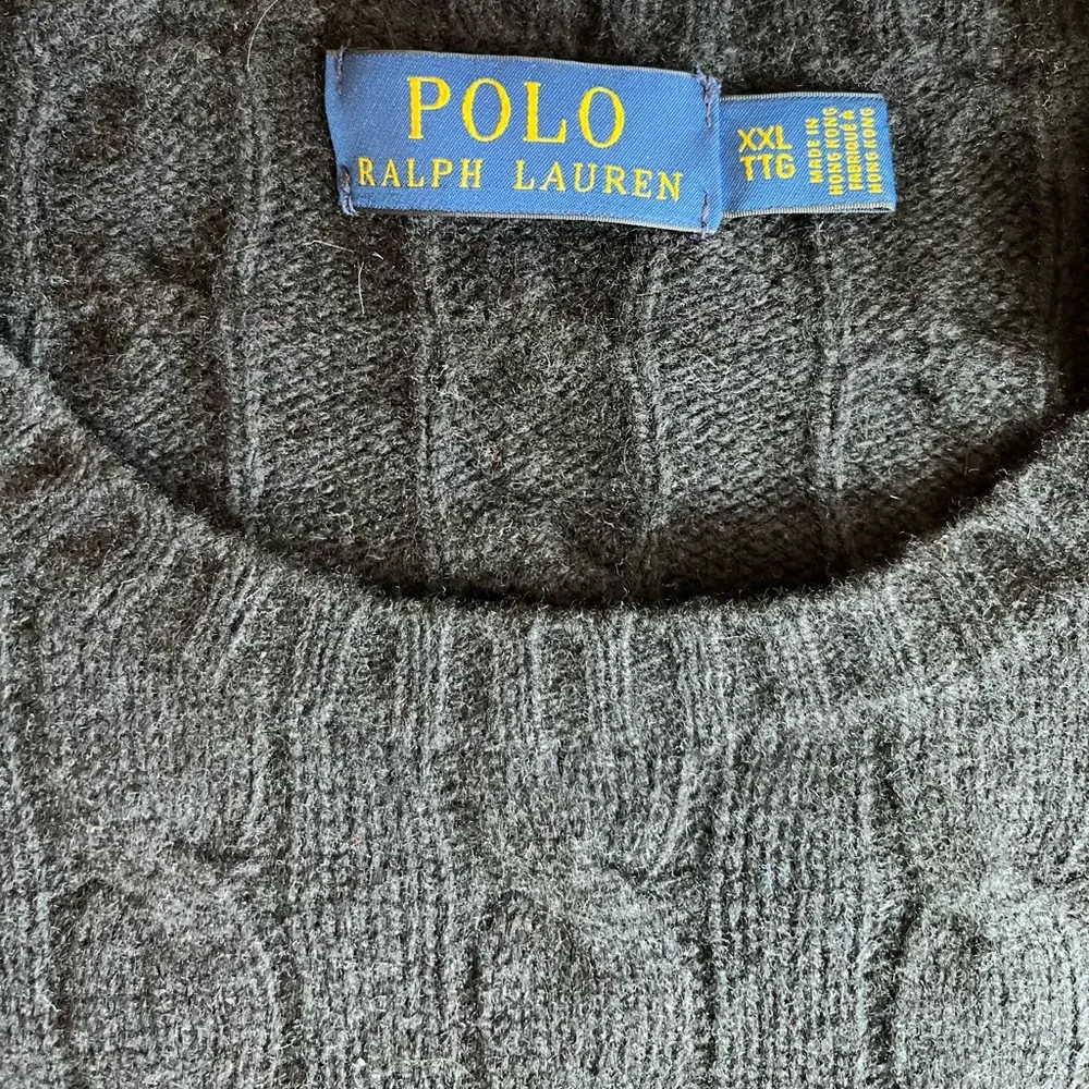 Polo Ralph Lauren Men’s Cable-Knit Wool-Cashmere Sweater Black XXL Quiet Luxury